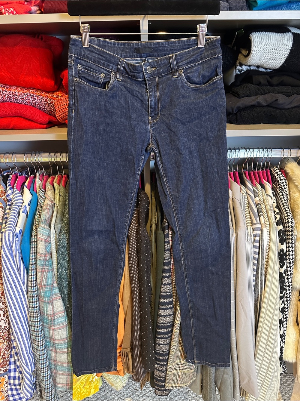 Prada blue low rise skinny jeans size 27